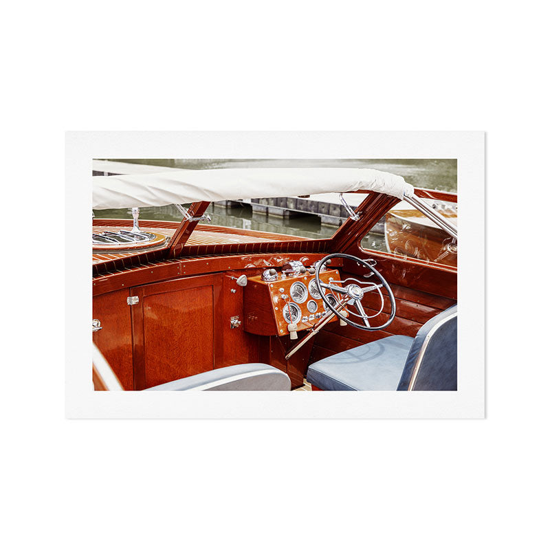 Vintage Glamour II x Retro Chris Craft Boat x Nautical art Art Print Gallery Image 1