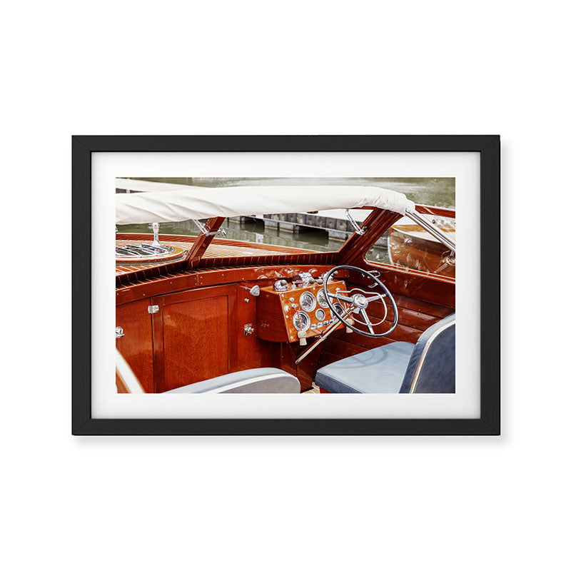 Vintage Glamour II x Retro Chris Craft Boat x Nautical art Framed Art Print Gallery Image 2