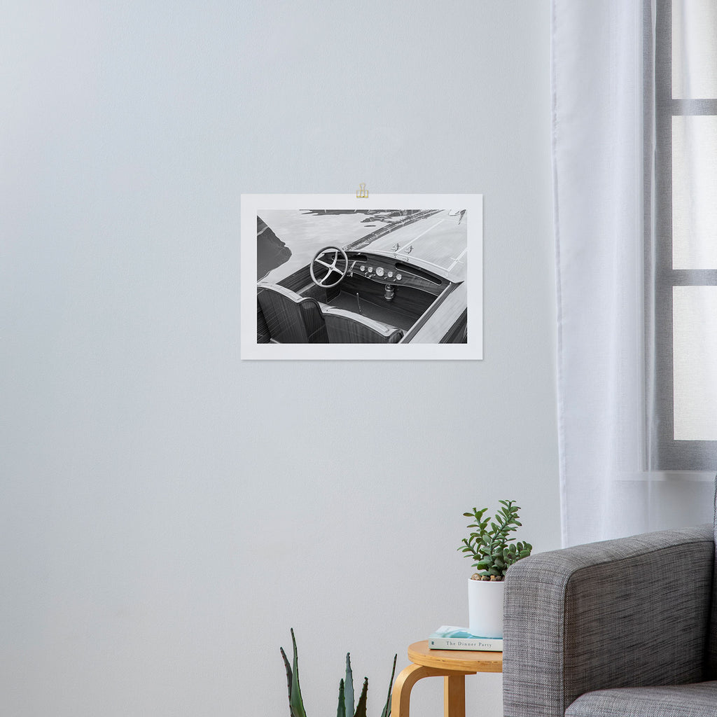 Vintage Glamour III x Black and white vintage boat coastal wall art Art Print Gallery Image 3