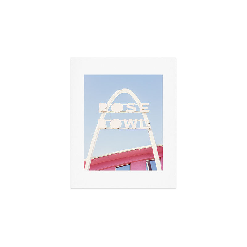 Vintage Midcentury Modern Bright Pink Sign x Rose Bowl Bowling Alley Route 66 Tulsa Oklahoma Art Print Gallery Image 1