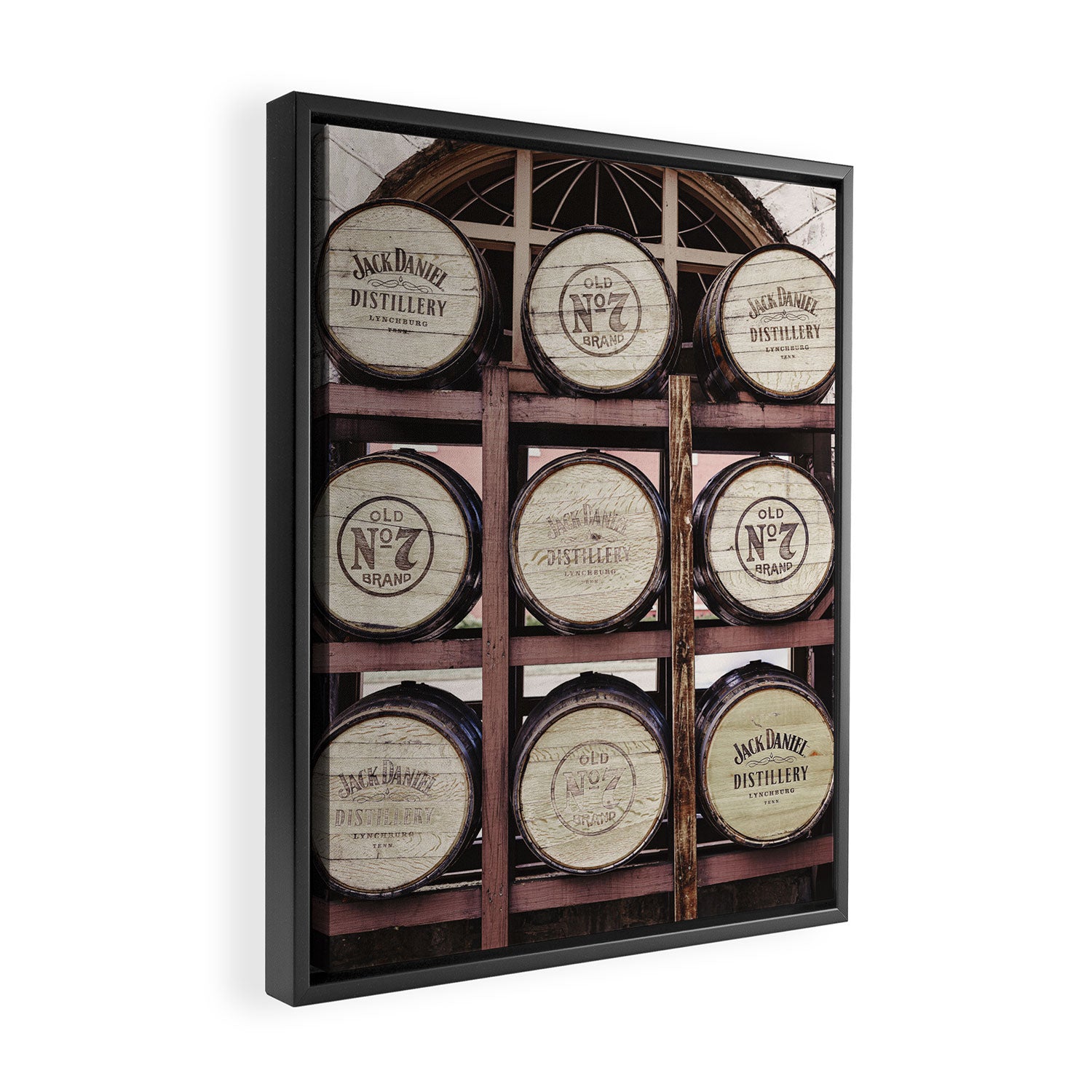 Whiskey Barrels x Bar Cart Decor Framed Canvas Print Gallery Image 2