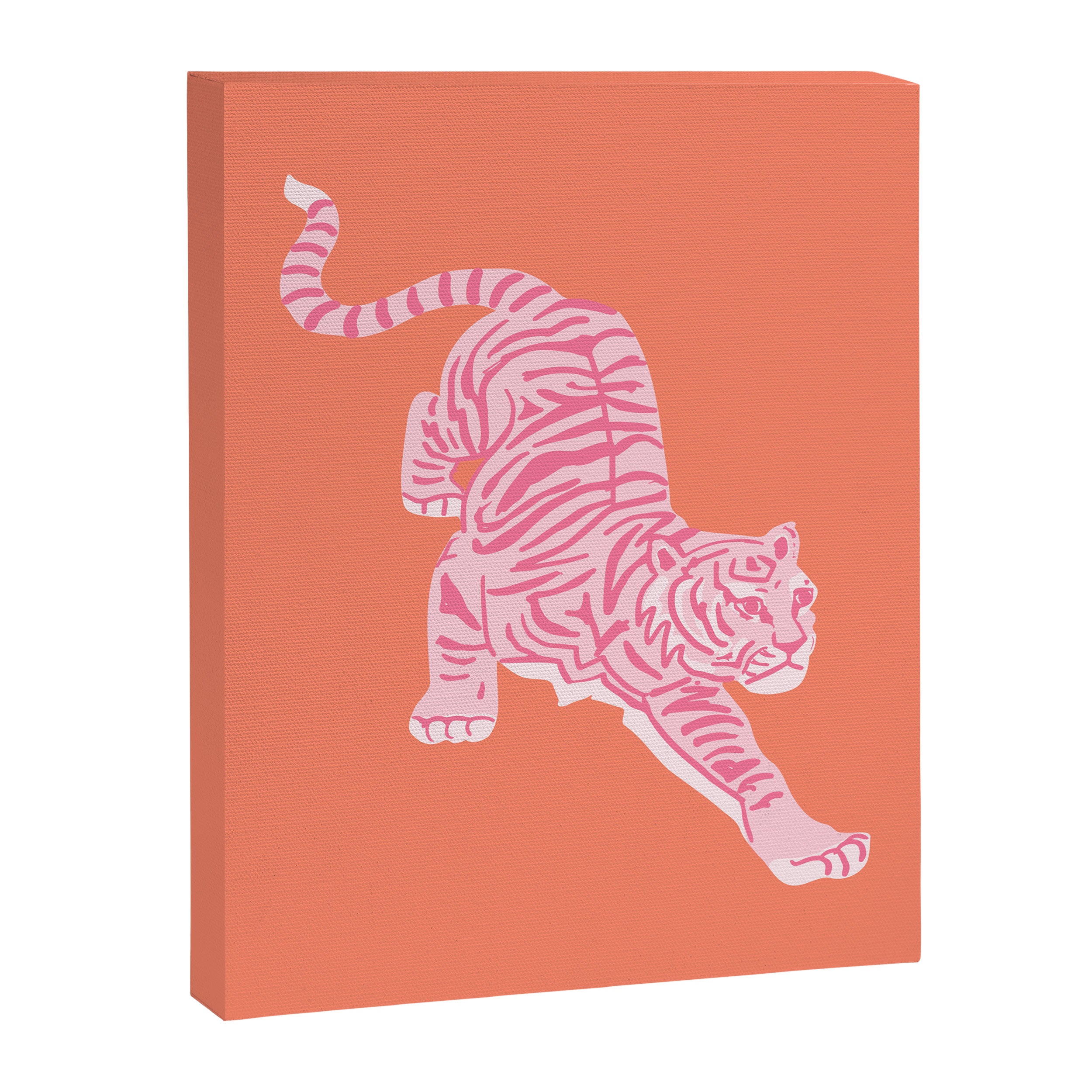 Year of the Tiger - Orange/Pink Canvas Print Gallery Image 8