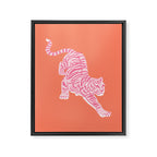 Year of the Tiger - Orange/Pink Framed Canvas Print Gallery Image 8