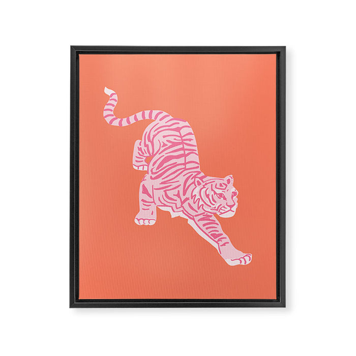 Year of the Tiger - Orange/Pink Framed Canvas Print Gallery Image 1