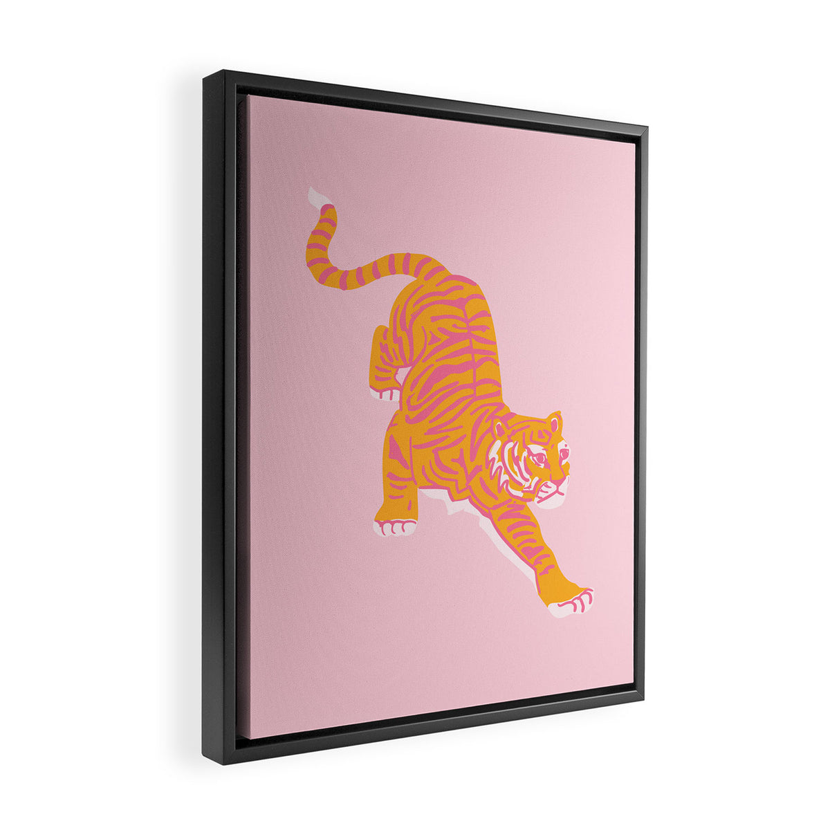 Year of the Tiger - Pink/Orange Framed Canvas Print Gallery Image 2