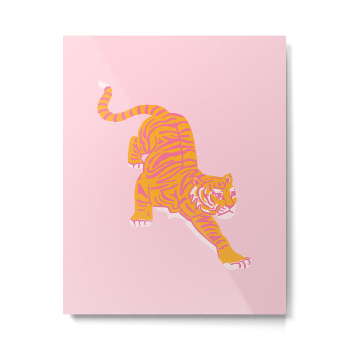 Year of the Tiger - Pink/Orange Metal Print Gallery Image 1