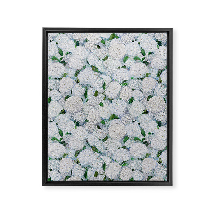 Annabelle Hydrangea Garden Framed Canvas Print Gallery Image 1