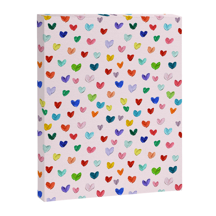 Confetti Hearts on Pink Canvas Print Gallery Image 1