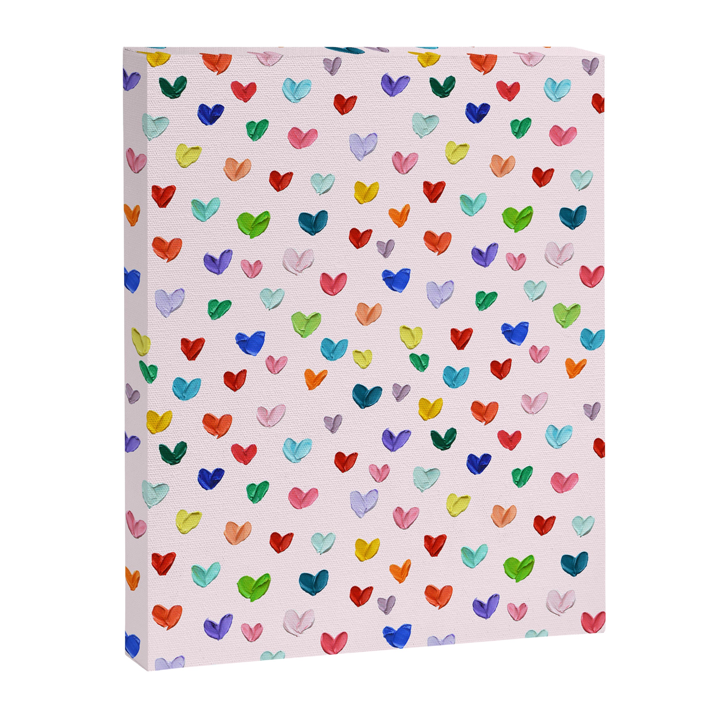 Confetti Hearts on Pink Canvas Print Gallery Image 8