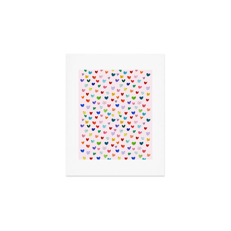 Confetti Hearts on Pink Art Print Gallery Image 1