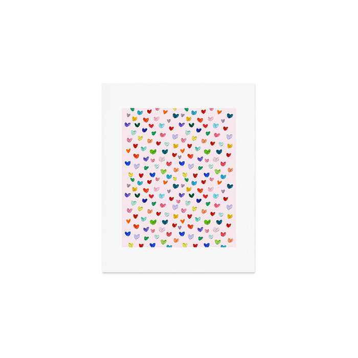 Confetti Hearts on Pink Art Print Gallery Image 1