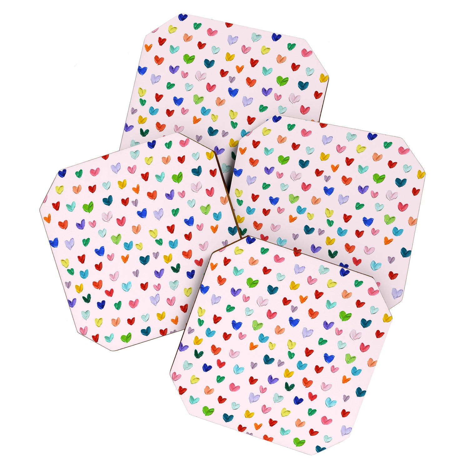 Confetti Hearts on Pink Coaster Gallery Image 1