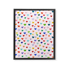 Confetti Hearts on Pink Framed Canvas Print Gallery Image 8