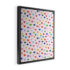 Confetti Hearts on Pink Framed Canvas Print Gallery Image 2
