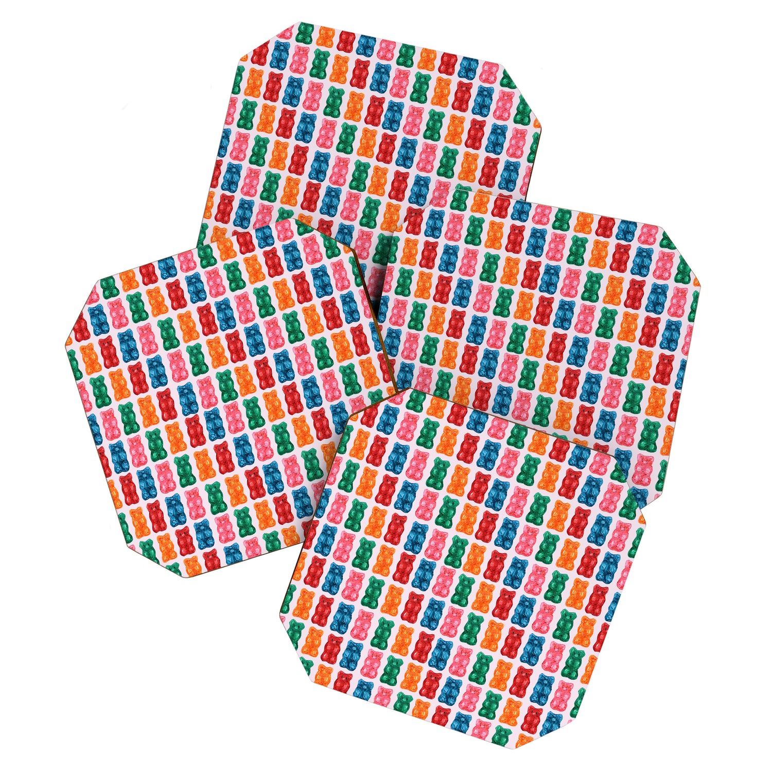 Gummy Bear Rainbow on PInk Coaster Gallery Image 1