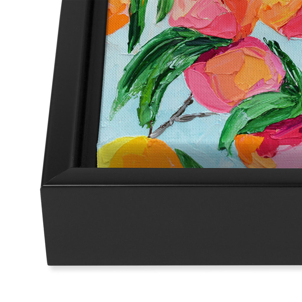 Peach Garden Framed Canvas Print Gallery Image 3