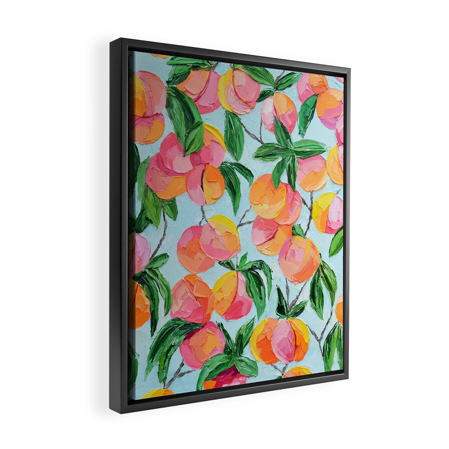 Peach Garden Framed Canvas Print Gallery Image 2