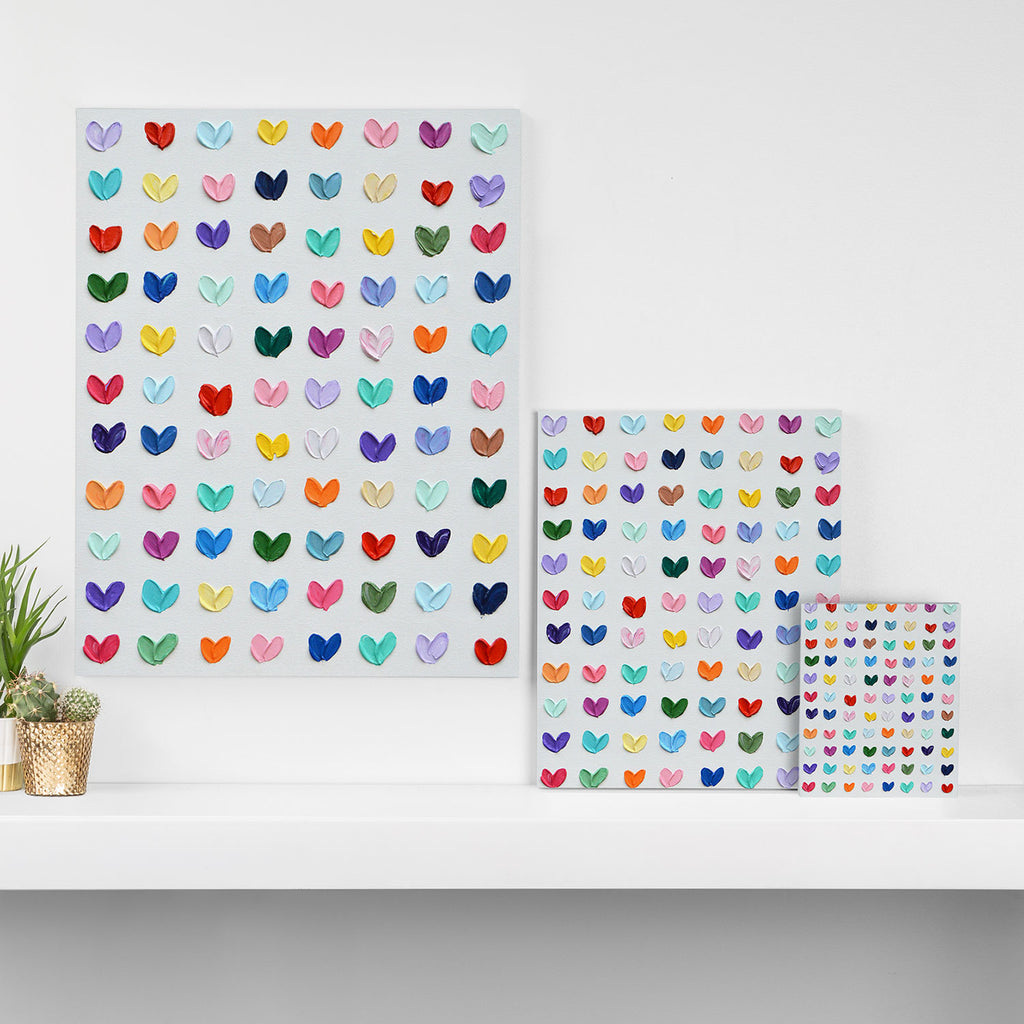 Polka Daub Hearts Canvas Print Gallery Image 3