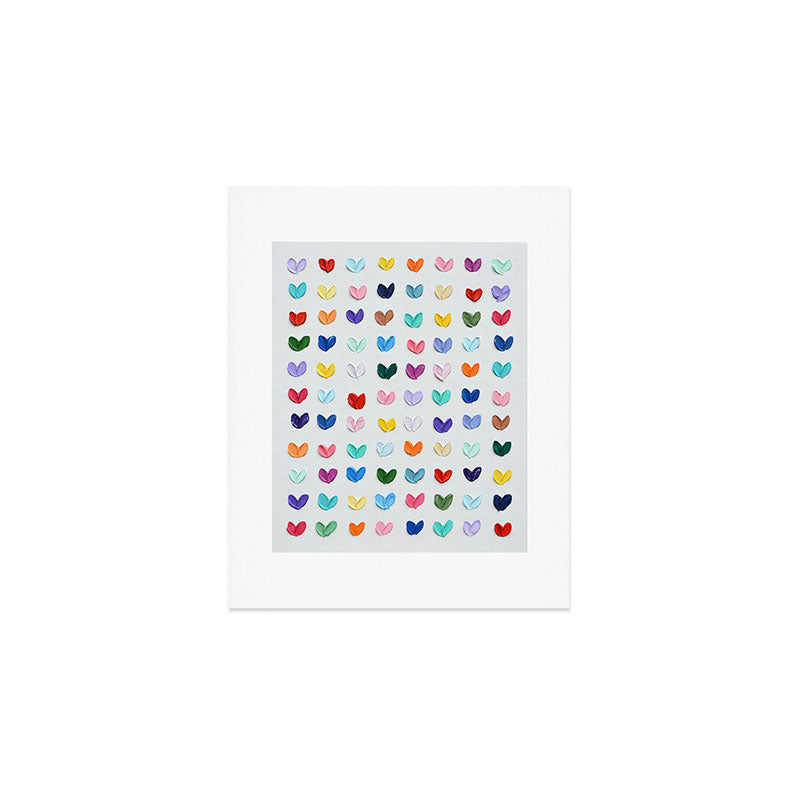Polka Daub Hearts Art Print Gallery Image 1