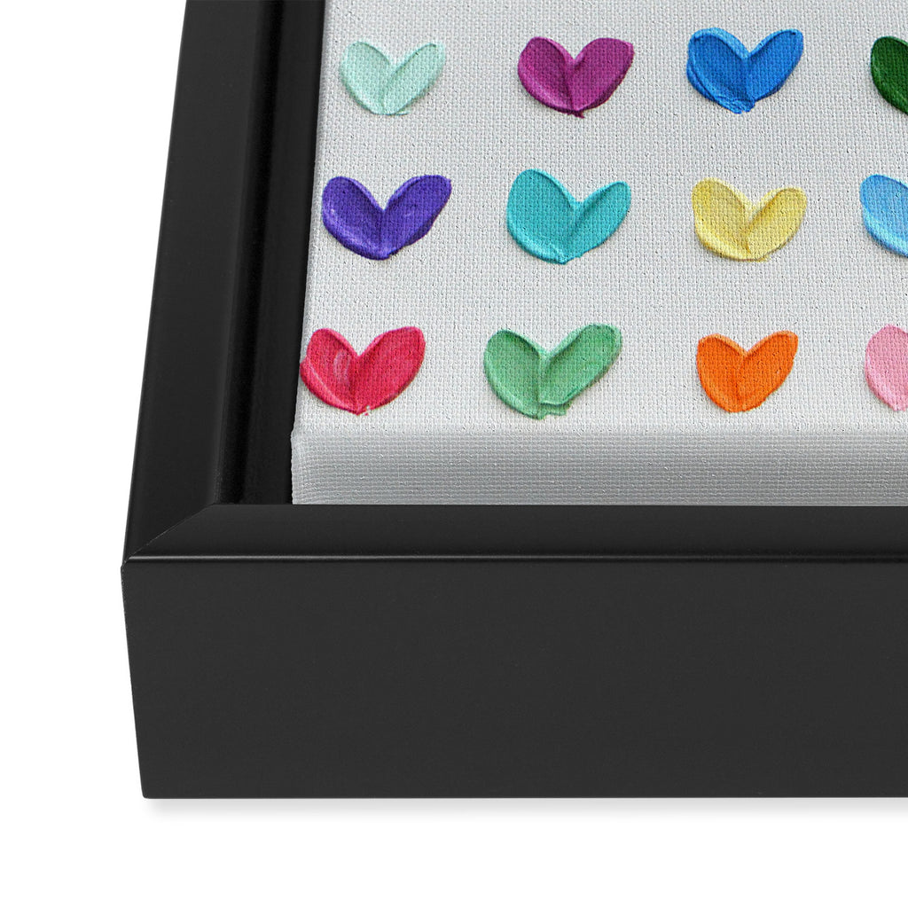 Polka Daub Hearts Framed Canvas Print Gallery Image 3