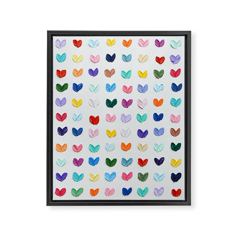 Polka Daub Hearts Framed Canvas Print Gallery Image 6