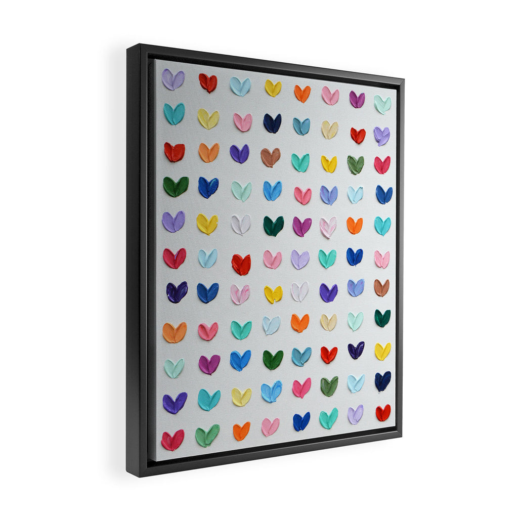 Polka Daub Hearts Framed Canvas Print Gallery Image 2