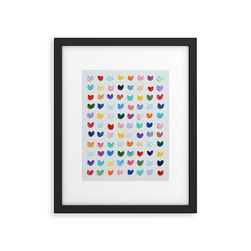 Polka Daub Hearts Framed Art Print Gallery Image 5