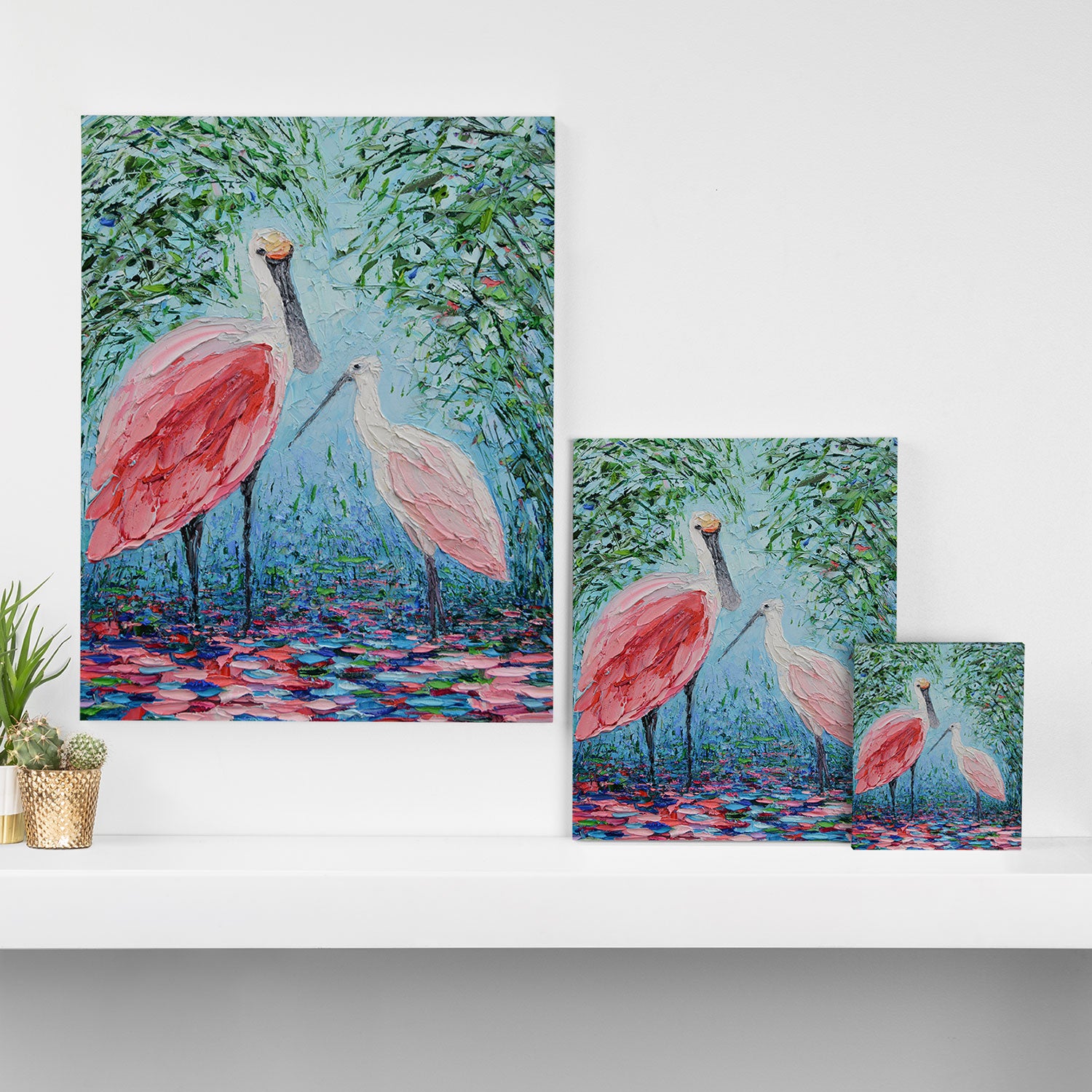 Spoonbill Soiree  Canvas Print Gallery Image 3