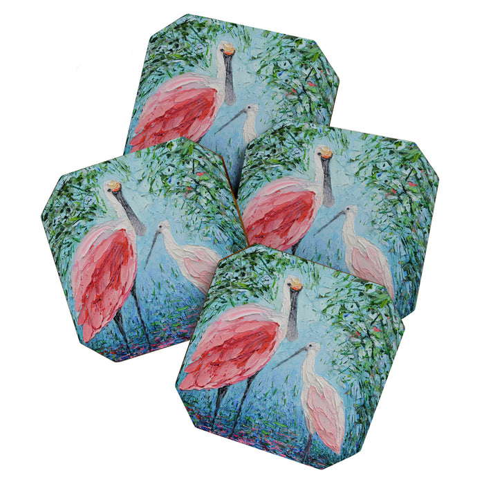 Spoonbill Soiree  Coaster Gallery Image 1