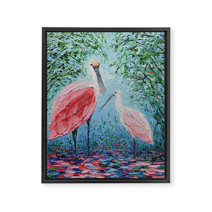 Spoonbill Soiree  Framed Canvas Print Gallery Image 1