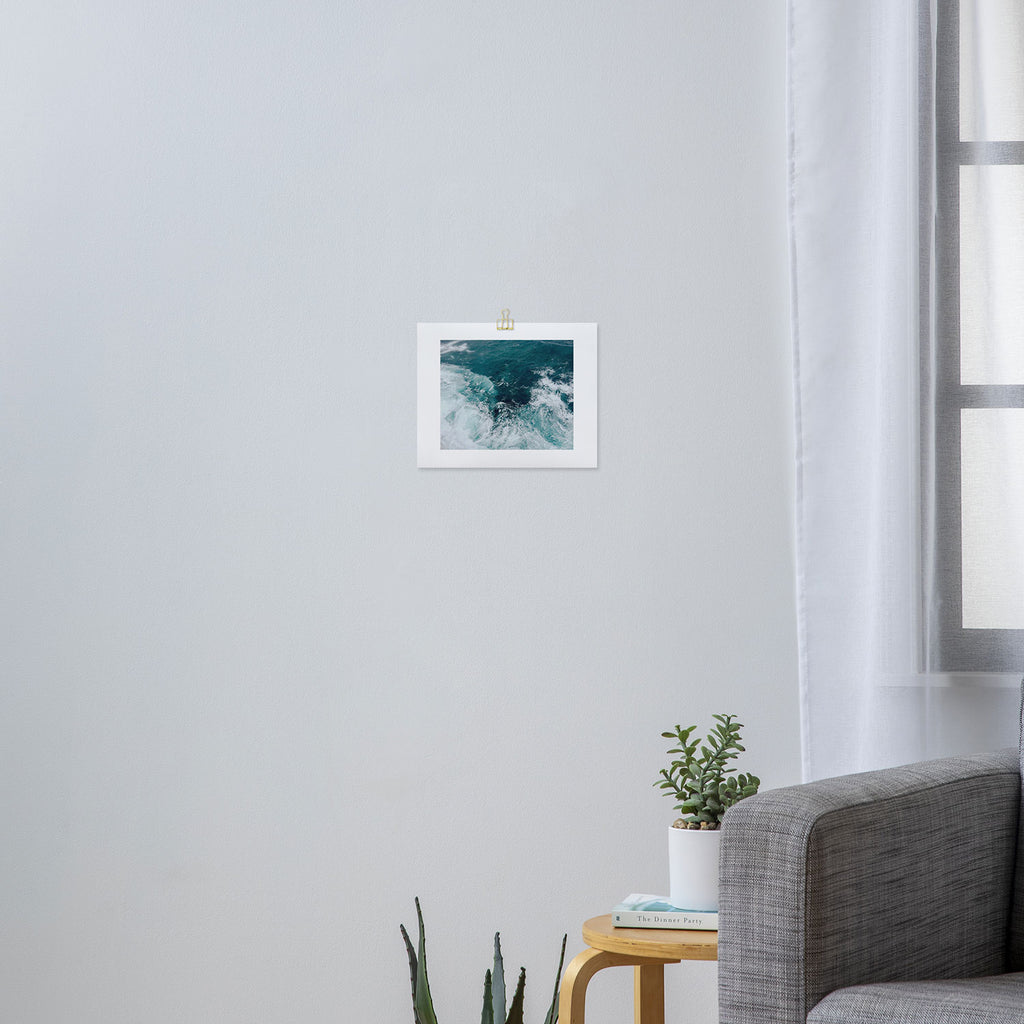 Ocean Waves (Teal) Art Print Gallery Image 3