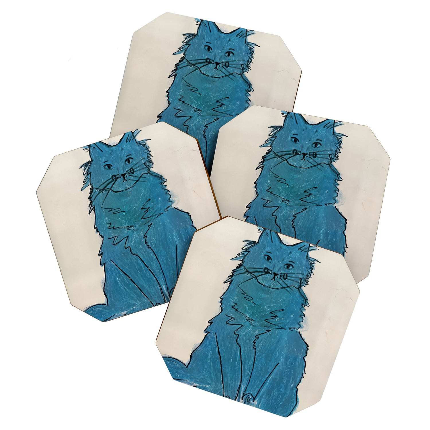Feline Blue Coaster Gallery Image 1