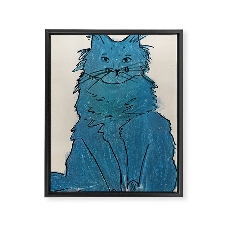 Feline Blue Framed Canvas Print Gallery Image 8