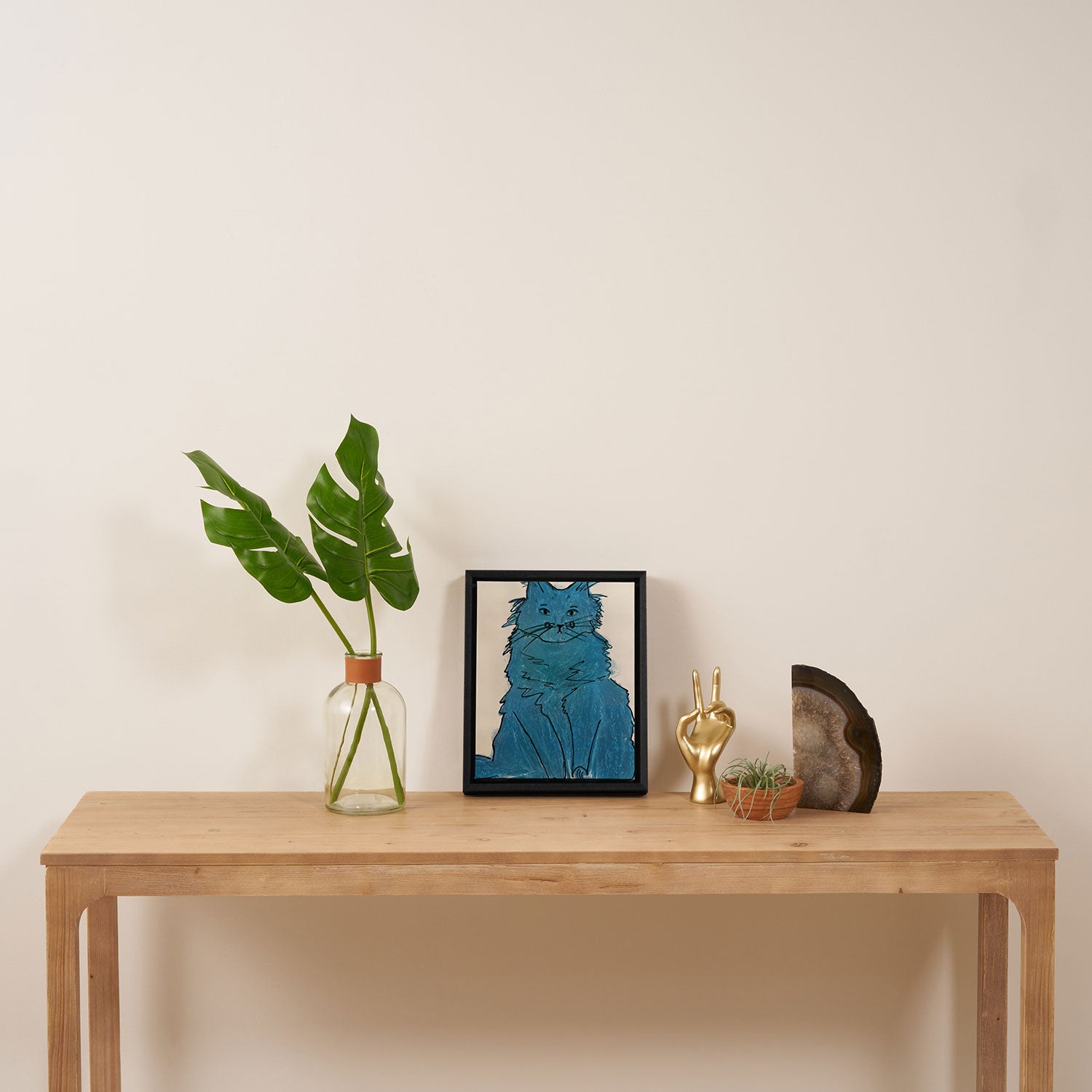Feline Blue Framed Canvas Print Gallery Image 4