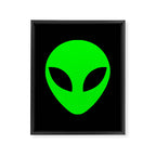 Black and Green Alien Head Shape Framed Canvas Print Gallery Image 8