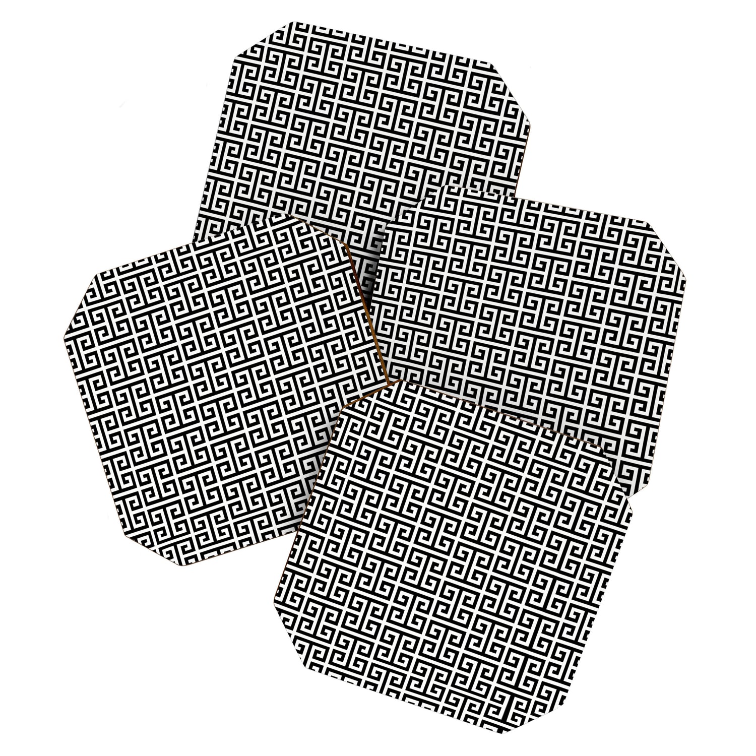 Black and White Greek Key Pattern Coaster Gallery Image 1