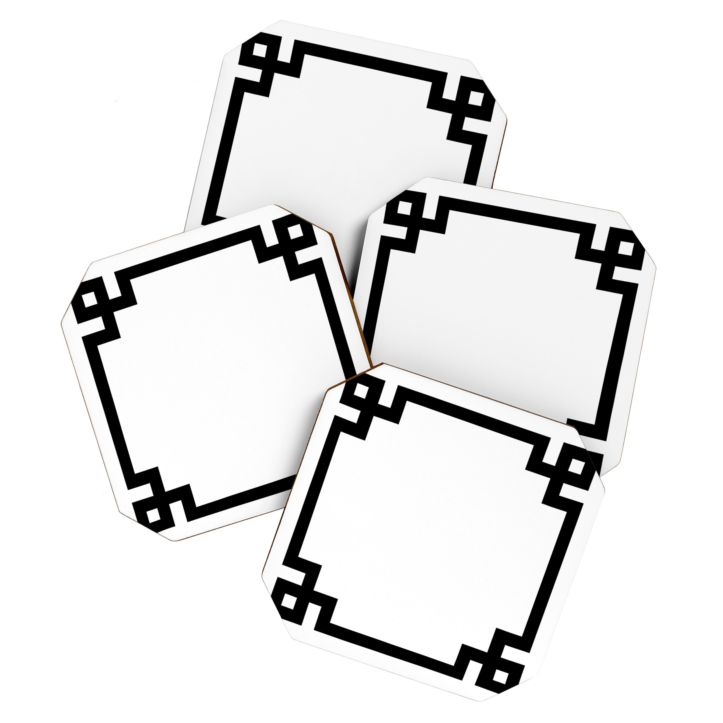 Black Greek Key Border Coaster Gallery Image 1