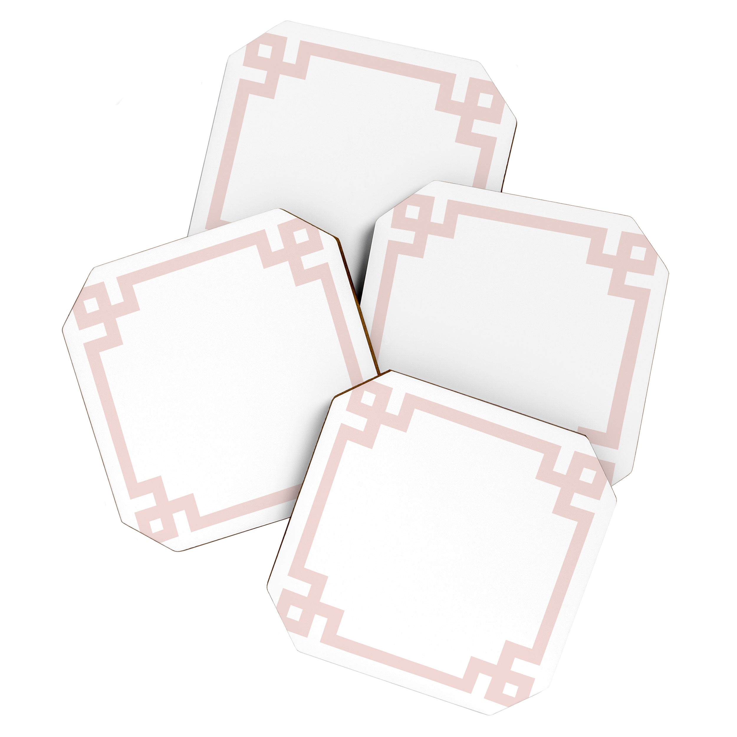 Blush Greek Key Border Coaster Gallery Image 1