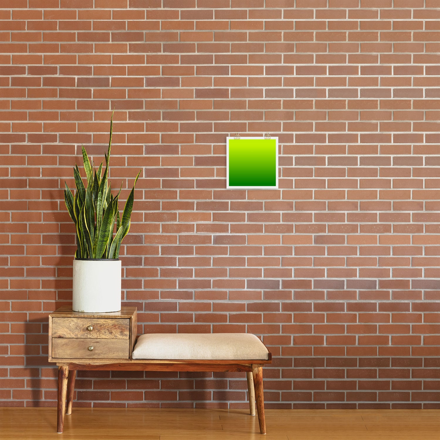 Bright Chartreuse Green Ombre Art Print Gallery Image 2