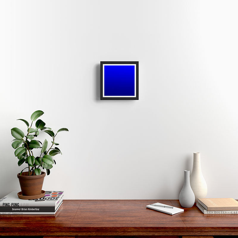 Bright Cobalt and Dark Blue Ombre Framed Art Print Gallery Image 2