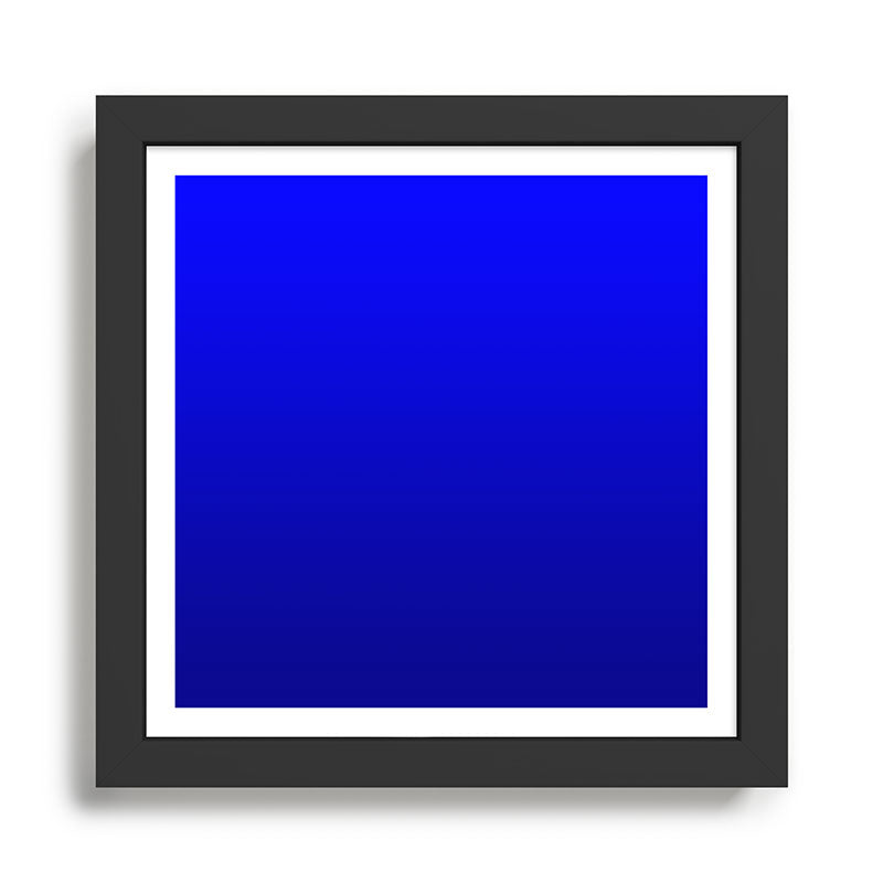 Bright Cobalt and Dark Blue Ombre Framed Art Print Gallery Image 1