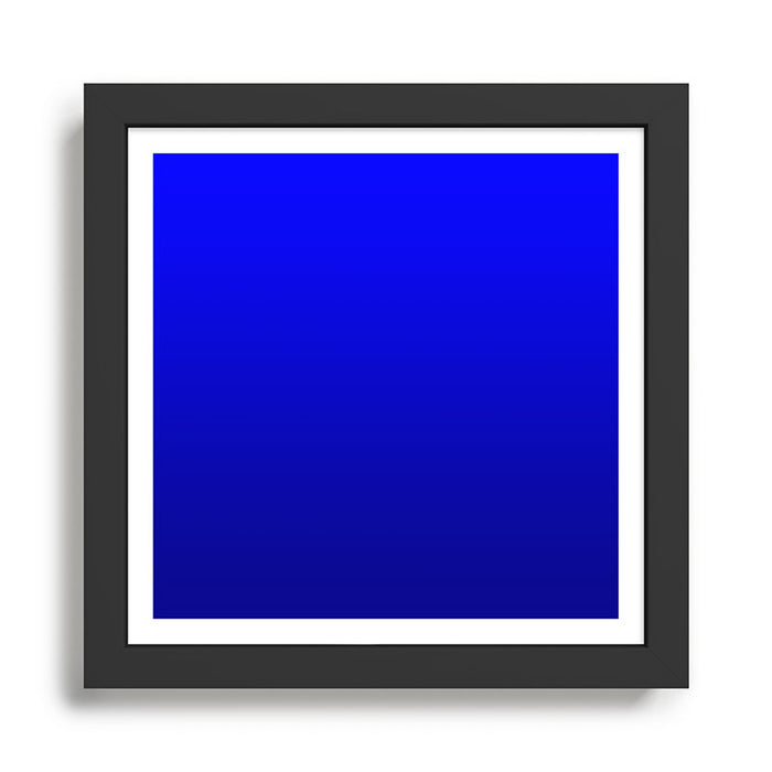 Bright Cobalt and Dark Blue Ombre Framed Art Print Gallery Image 1
