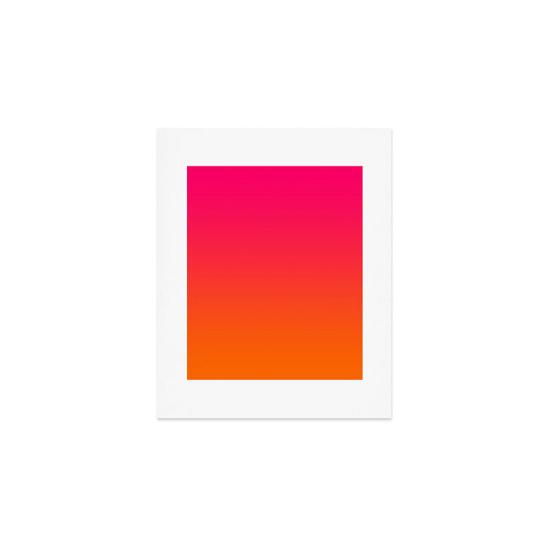 Bright Pink and Orange Ombre Art Print Gallery Image 1