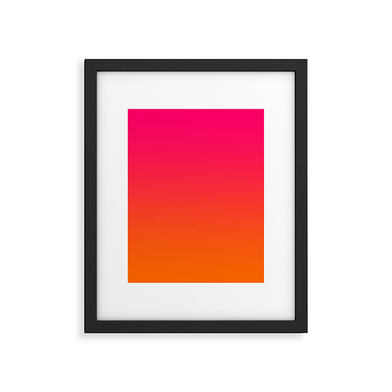 Bright Pink and Orange Ombre Framed Art Print Gallery Image 6