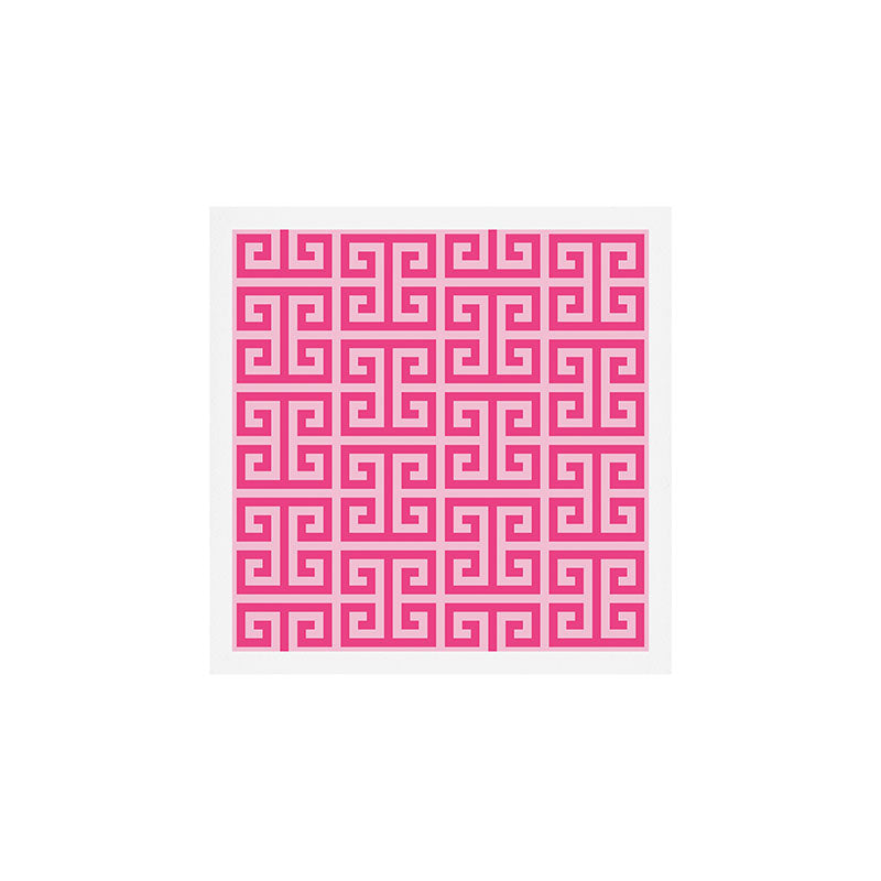 Girly Pink Large Greek Key Pattern Comforters Art Print Gallery Image 1