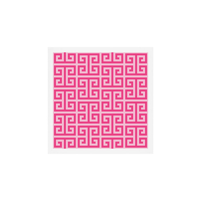 Girly Pink Large Greek Key Pattern Comforters Art Print Gallery Image 1