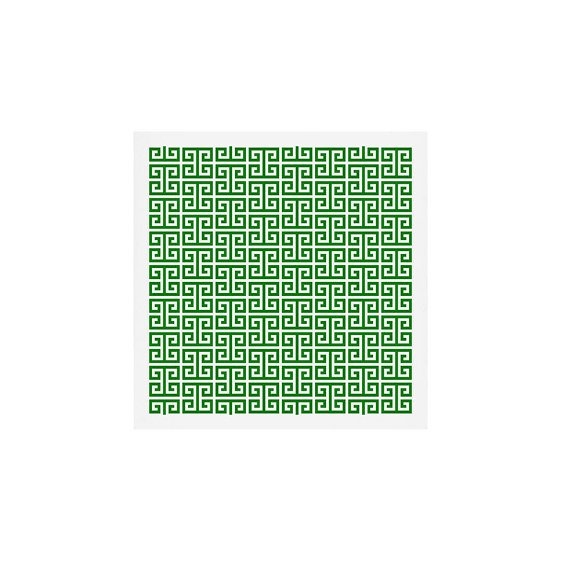 Green and White Greek Key Pattern Art Print Gallery Image 1