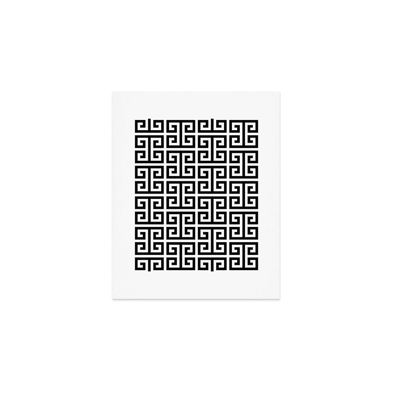 Large Black and White Greek Key Pattern Art Print Gallery Image 1