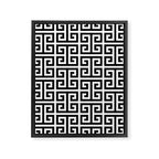 Large Black and White Greek Key Pattern Framed Canvas Print Gallery Image 6