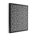 Large Black and White Greek Key Pattern Framed Canvas Print Gallery Image 2